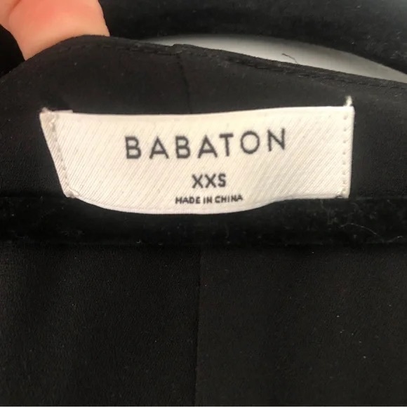 Babaton Aritzia WALLACE Wrap Dress Black Short Sleeve xxs Excellent Condition - Picture 3 of 4